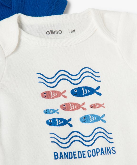 Body bébé garçon à manches courtes thème marin (lot de 3) vue3 - GEMO 4G BEBE - GEMO