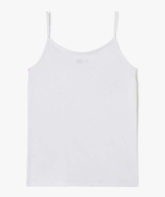 Débardeur à fines bretelles en coton stretch fille vue6 - GEMO (JUNIOR) - GEMO
