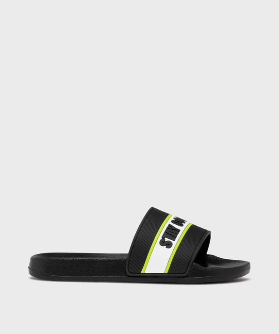 Mules de plage avec message sur la bride garçon vue1 - GEMO (PLAGE) - GEMO