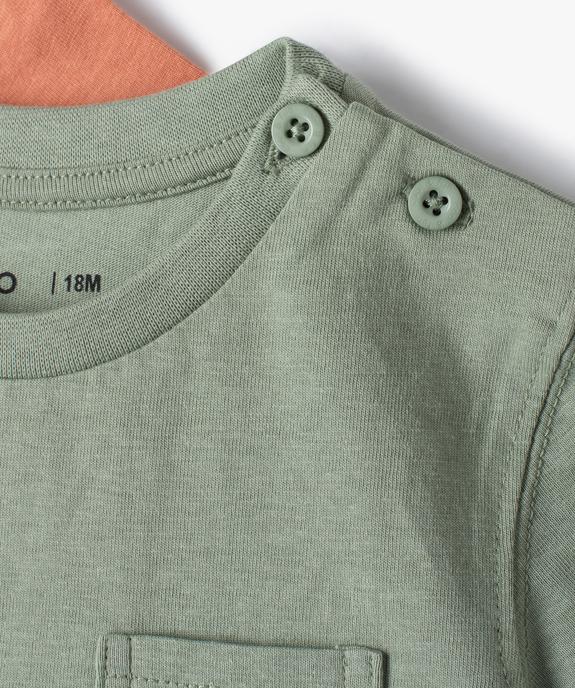 Tee-shirt bébé garçon à motifs et poche poitrine (lot de 3) vue2 - GEMO 4G BEBE - GEMO