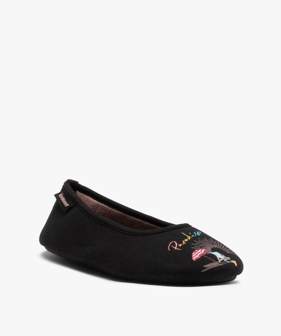 Chaussons femme ballerines imprimées Paradise - Isotoner vue2 - ISOTONER - GEMO