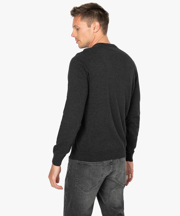 Pull homme à col rond 100% coton biologique vue3 - GEMO 4G HOMME - GEMO