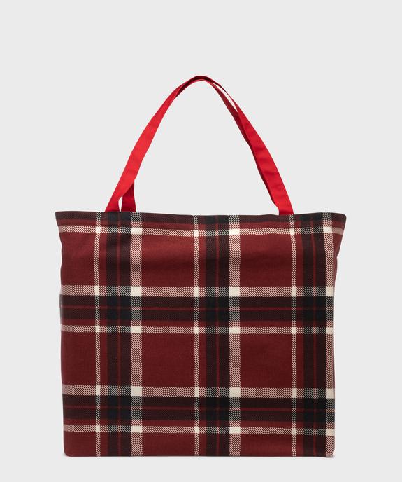 Tote bag en toile à motif tartan femme vue1 - GEMO (ACCESS) - GEMO