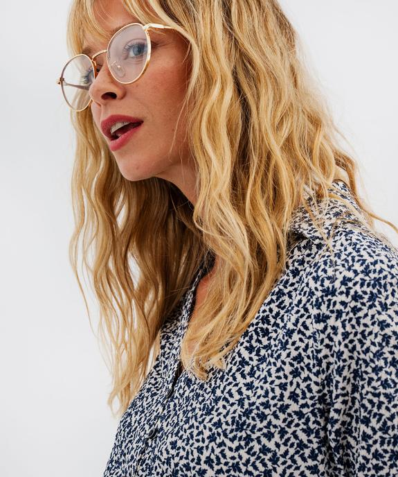 Blouse manches longues en maille gaufrée à motifs fleuris femme vue2 - GEMO(FEMME PAP) - GEMO