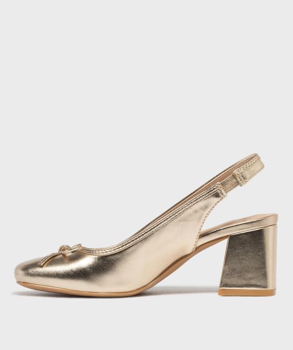 Escarpins slingback métallisé femme - Follow Me vue3 - FOLLOW ME - GEMO