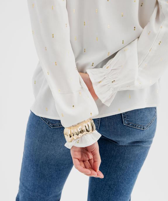 Blouse fluide à col V et motifs pailletés femme vue3 - GEMO(FEMME PAP) - GEMO