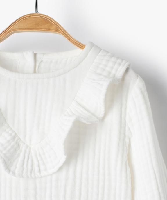 Blouse bébé fille à manches longues en gaze de coton vue2 - GEMO(BEBE DEBT) - GEMO