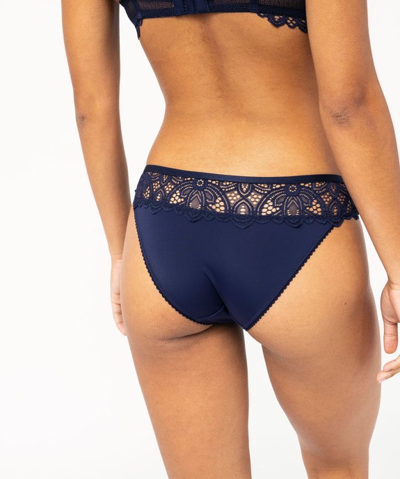 Culotte en microfibre et dentelle femme vue2 - GEMO(HOMWR FEM) - GEMO