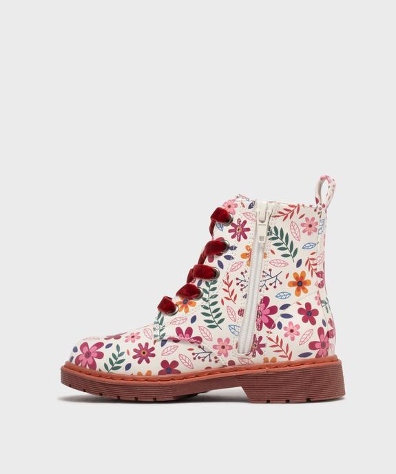 Bottines à lacets en velours avec zip intérieur fille  vue10 - LOVELY WINGS GEMO FOR GOOD - GEMO