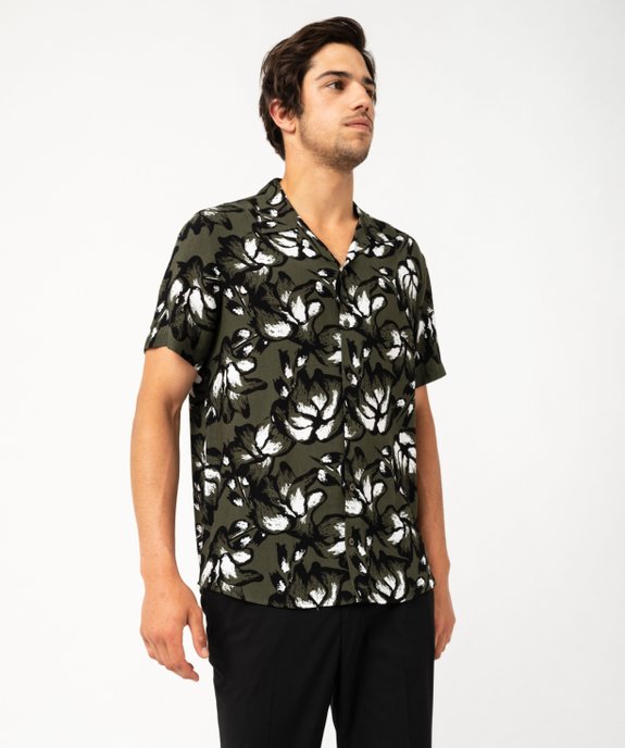 Chemise manches courtes col cubain en viscose imprimée homme vue2 - GEMO (HOMME) - GEMO