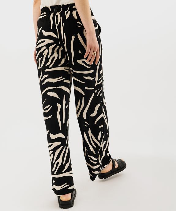 Pantalon fluide imprimé coupe large femme vue3 - GEMO 4G FEMME - GEMO