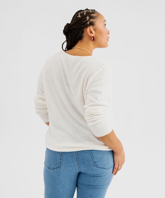 Pull col V en maille fine femme grande taille vue3 - GEMO (G TAILLE) - GEMO