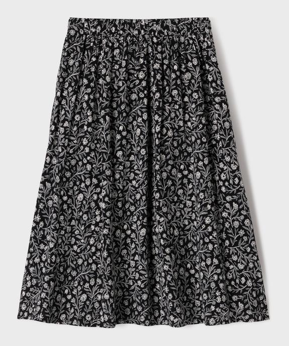 Jupe longue fluide imprimé fleuri fille vue4 - GEMO 4G FILLE - GEMO