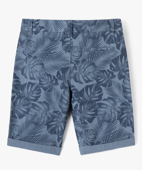 Bermuda coupe chino regular en coton imprimé garçon vue3 - GEMO (JUNIOR) - GEMO