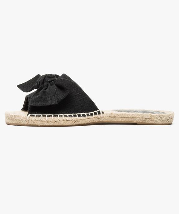 Mules ouvertes femme avec noeud sur le dessus et semelle corde vue3 - GEMO (CASUAL) - GEMO
