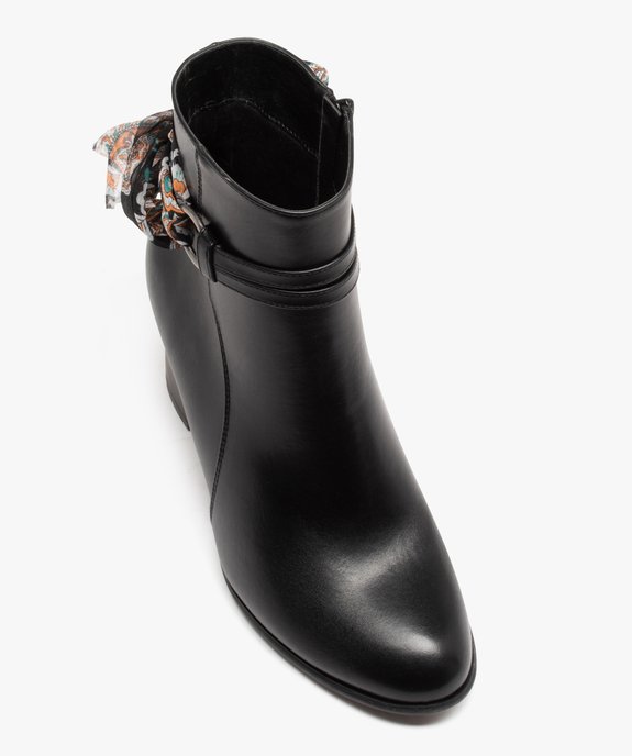 Boots femme à talon avec dessus uni et bride foulard vue5 - GEMO(URBAIN) - GEMO