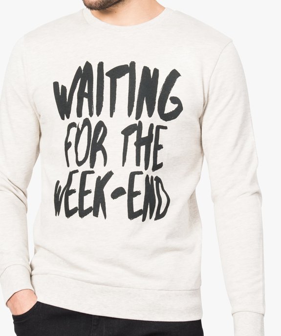 Sweat avec grand imprimé poitrine vue2 - GEMO (HOMME) - GEMO