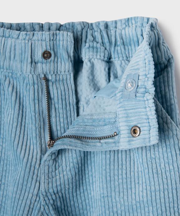 Pantalon large en velours côtelée à taille élastique réglable fille vue2 - GEMO (ENFANT) - GEMO