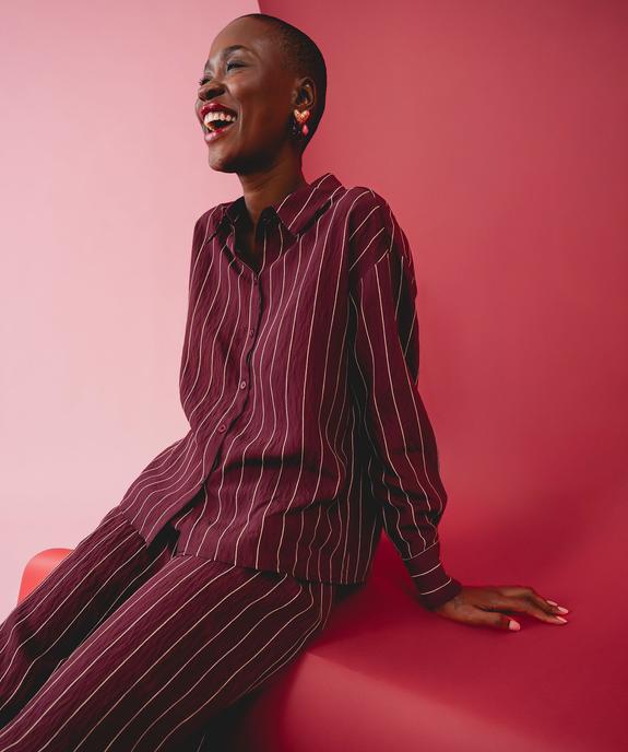 Chemise fluide à fines rayures femme vue2 - GEMO 4G FEMME - GEMO