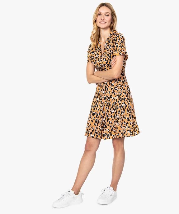 Robe femme forme chemise à motif léopard vue5 - GEMO(FEMME PAP) - GEMO