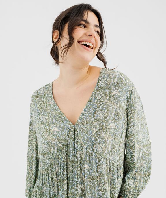 Robe imprimée à manches courtes femme grande taille vue2 - GEMO (G TAILLE) - GEMO