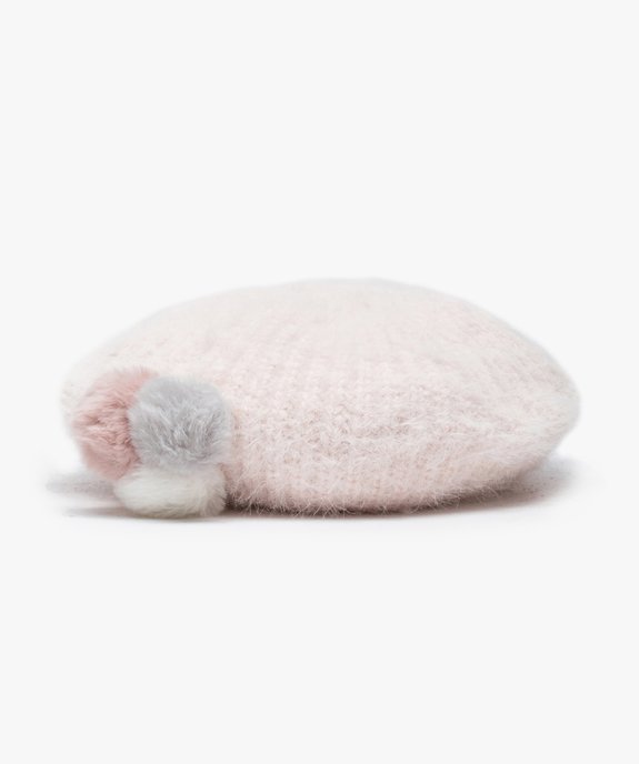 Béret fille en maille douce à pompons vue1 - GEMO (ENFANT) - GEMO