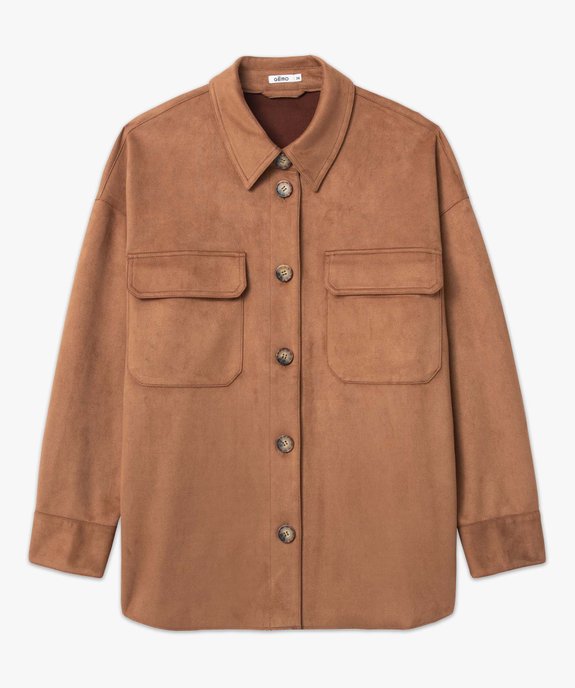 Veste femme forme chemise en suédine vue4 - GEMO(FEMME PAP) - GEMO