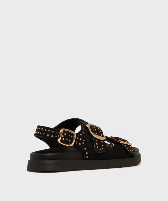 Mules à épaisse semelle en suédine à clous dorés femme vue4 - 5 MILES - GEMO