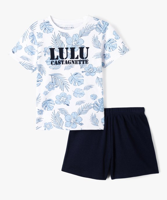 Pyjashort garçon avec motif feuillage - LuluCastagnette vue1 - LULUCASTAGNETTE - GEMO