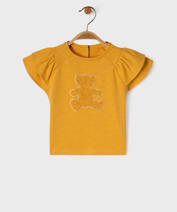 Tee-shirt manches courtes à volants bébé fille - LuluCastagnette vue1 - LULU CASTAGNETTE GEMO FOR GOOD - GEMO