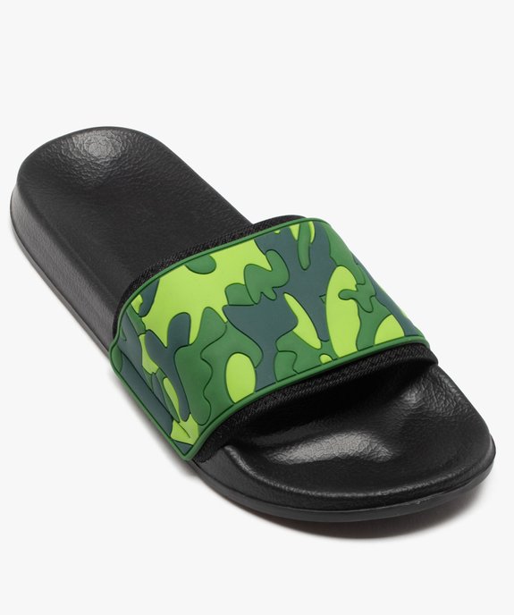 Mules de piscine homme avec bandeau imprimé militaire vue5 - GEMO (PLAGE) - GEMO