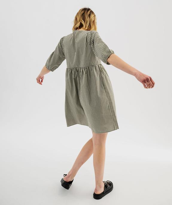 Robe courte à motif vichy femme vue3 - GEMO(FEMME PAP) - GEMO