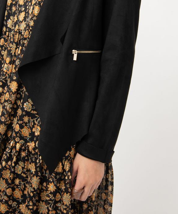 Veste en suédine souple portée ouverte femme - GEMO(FEMME PAP) Veste en suédine souple portée ouverte femme vue2 - GEMO(FEMME PAP) - GEMO