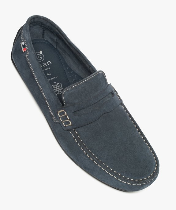 Mocassins homme dessus et intérieur cuir avec surpiqûres vue5 - GEMO (HOMME) - GEMO
