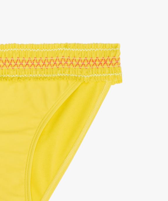 Slip de bain fille avec taille smockée fantaisie vue2 - GEMO (JUNIOR) - GEMO
