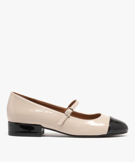 Ballerines vernies bicolores à talon femme vue1 - FOLLOW ME - GEMO