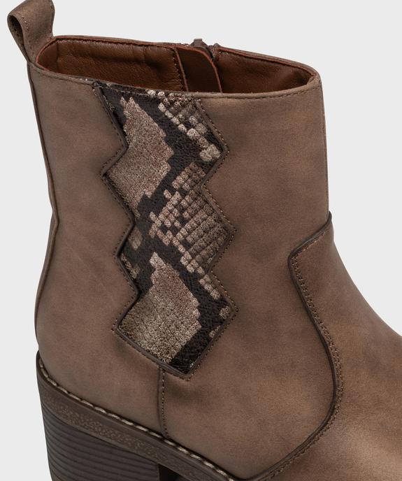 Boots à semelle crantée avec empiècement sur la tige femme - Emilia Rosa - EMILIA ROSA Boots à semelle crantée avec empiècement sur la tige femme - Emilia Rosa vue6 - EMILIA ROSA - GEMO