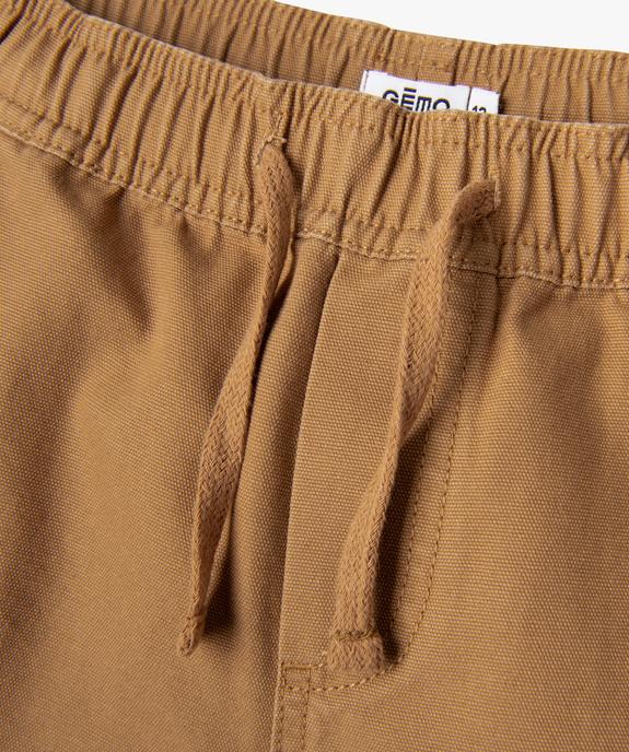 Bermuda cargo regular en coton avec taille ajustable garçon vue2 - GEMO (JUNIOR) - GEMO