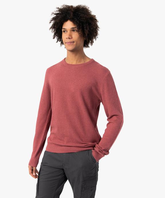 Pull homme en maille texturée vue1 - GEMO (HOMME) - GEMO