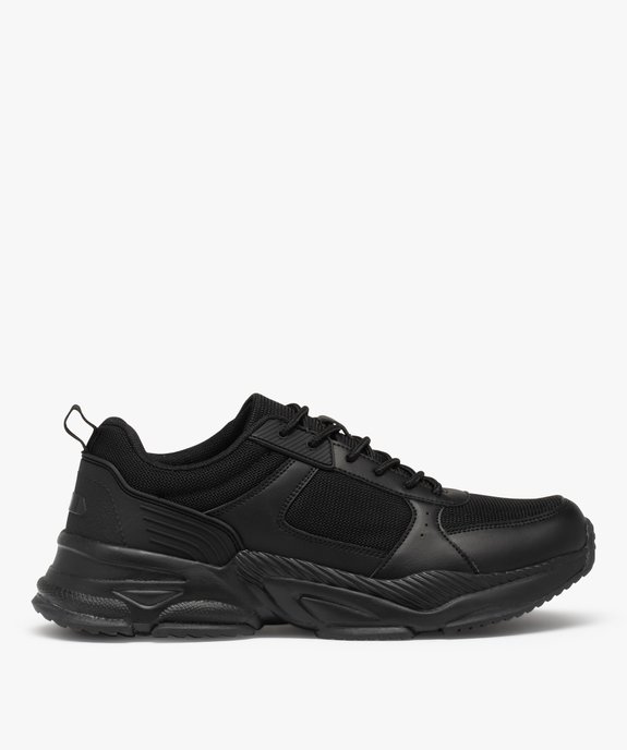 Baskets homme style running unies multi-matières vue1 - GEMO (SPORTSWR) - GEMO