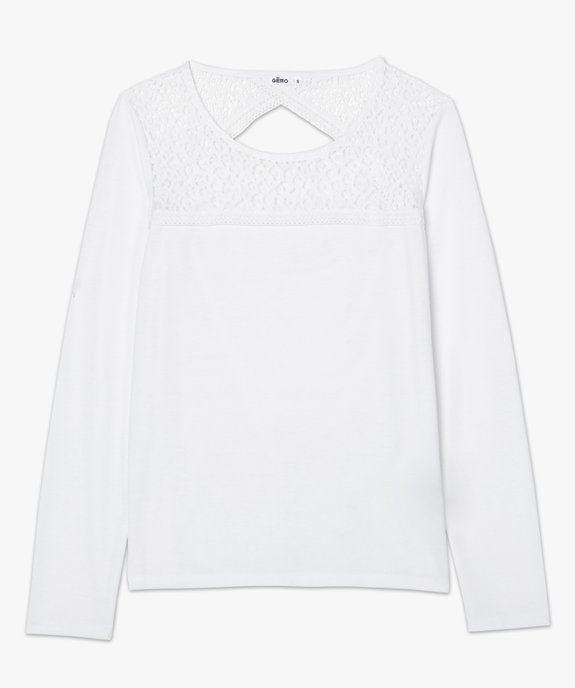 Tee-shirt femme décolleté dentelle et effet dos-nu vue4 - GEMO(FEMME PAP) - GEMO