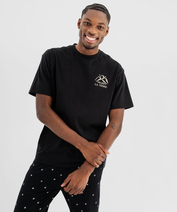 Haut de pyjama avec motif poitrine et dos mixte vue8 - GEMO 4G FEMME - GEMO