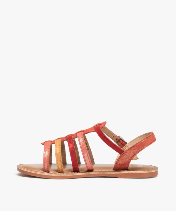 Sandales fille style spartiates multicolores cuir brillant vue3 - GEMO (ENFANT) - GEMO