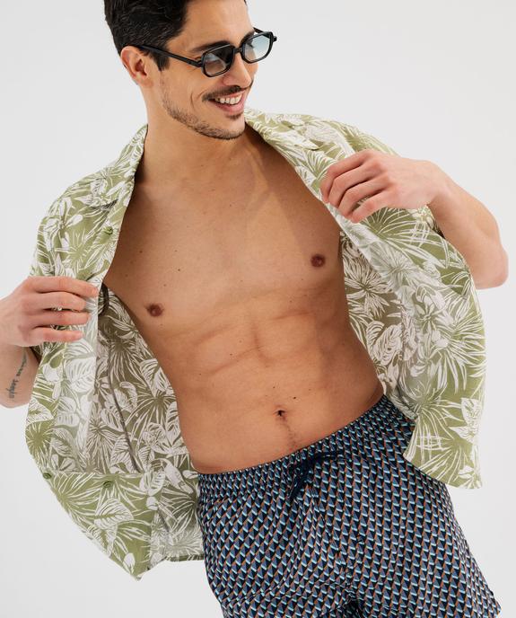 Short de bain imprimé géométrique homme vue1 - GEMO (PLAGE) - GEMO