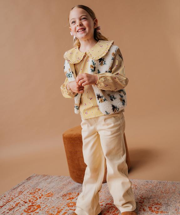 Chemise rayée avec grand col Claudine fille vue7 - GEMO (ENFANT) - GEMO