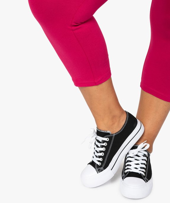 Pantacourt femme grande taille en maille unie et taille élastiquée vue2 - GEMO 4G GT - GEMO