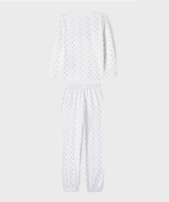 Pyjama en coton à motifs coeurs fille vue4 - GEMO 4G FILLE - GEMO