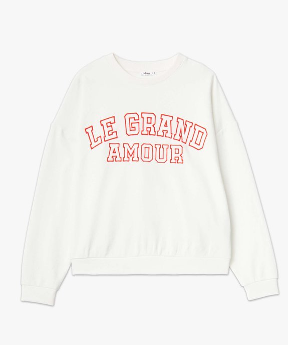 Sweat femme oversize à message brodé vue4 - GEMO(FEMME PAP) - GEMO