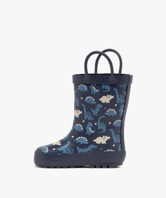 Bottes de pluie bébé garçon fourrées et en caoutchouc avec anses vue4 - BUGGY - GEMO