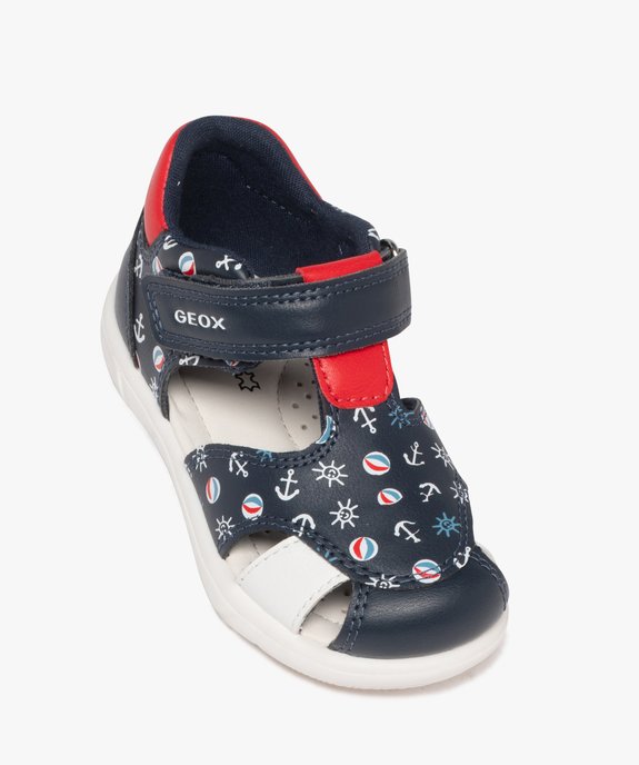 Chaussures imprimées respirantes à scratch bébé garçon  - Geox vue5 - GEOX - GEMO